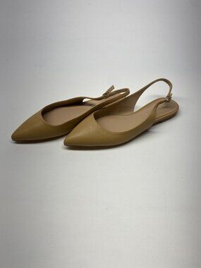 Stuart Weitzman Womens Mara Leather Slingback Pointy Toe Flat Sz 6
